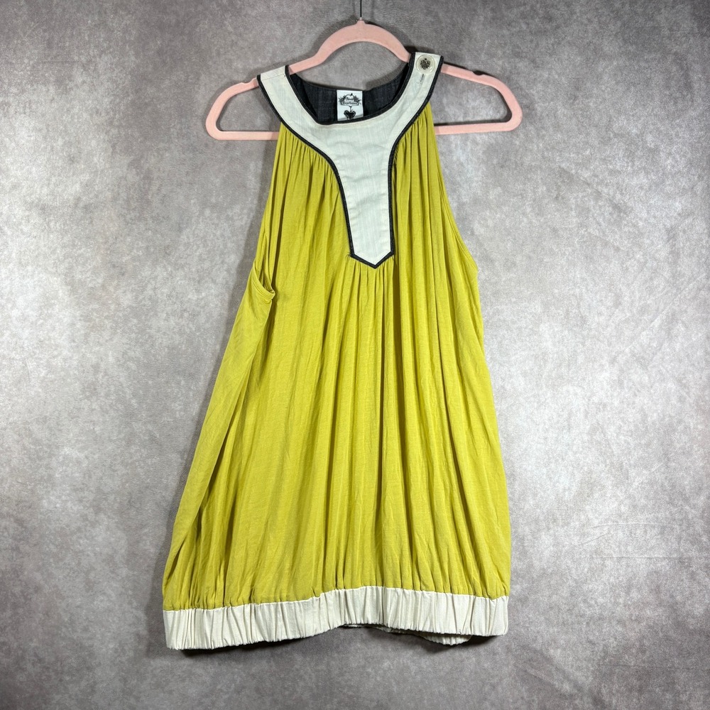 Nuvula Dress Women M Yellow Wear Your Imagination Bubble Hem Sleeveless Tunic